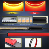 Nilight 30 Inch 204 Leds Red Amber Running Stop Turn Signals Brake Light Compatible with Polaris RZR Kawasaki Pioneer Can Am Golf Cart Off-Road Truck Trailer, view 3