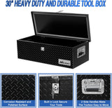 Nilight 30 Inch Truck Tool Box Heavy Duty Aluminum Diamond Plate Truck Bed Toolboxes 30 inchX13 inchX9.6 inch Waterproof Pick-Up Storage Tool Boxes for Bed of Truck RV Trailer with Side Handle Lock Keys, Black, view 2