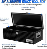Nilight 30 Inch Truck Tool Box Heavy Duty Aluminum Diamond Plate Truck Bed Toolboxes 30 inchX13 inchX9.6 inch Waterproof Pick-Up Storage Tool Boxes for Bed of Truck RV Trailer with Side Handle Lock Keys, Black, view 4