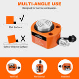 Nilight 30 Ton Hydraulic Cylinder Jack Porta Power Ram, Heavy Duty Low Profile 0.55 Inch Stroke Automatically Retract Mini Jack Ram Single Acting Lifting Cylinders for Machinery Shipbuilding, Orange, view 6