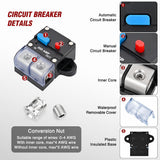 Nilight 300 Amp Circuit Breaker w/Manual Reset 12V-42V Overload Protection | Resettable Switch Trolling Motor Auto Car Stereo Audio Inline Fuse Block Holders Inverter for Automotive RV Marine Boat, view 3