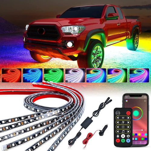 Nilight 300Leds RGBIC Underglow Neon APP Remote Control Led Strip Light 6PCS