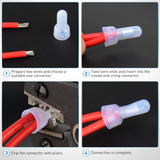 Nilight 300PCS CE1 Closed End Crimp Terminal 22-16 Gauge Nylon Insulated Closed End Wire Cap Wire Connectors Crimp Cap Terminals Connectors for Automotive Car Truck Boats Marine Electrical Wiring, view 3