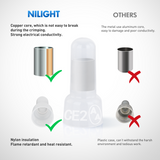Nilight 300PCS CE2 Closed End Crimp Terminal 16-14 Gauge Nylon Insulated Closed End Wire Cap Wire Connectors Crimp Cap Terminals Connectors for Automotive Car Truck Boats Marine Electrical Wiring, view 6