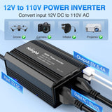 Nilight 300W Power Inverter 12V DC to 110V AC Car Charger Converter with 5.4A Dual USB Ports and 2 AC Outlets for Phones Tablets Laptop Computer Game Console Kindle iPad DVD Players Black, view 2