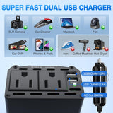 Nilight 300W Power Inverter 12V DC to 110V AC Car Charger Converter with 5.4A Dual USB Ports and 2 AC Outlets for Phones Tablets Laptop Computer Game Console Kindle iPad DVD Players Black, view 5