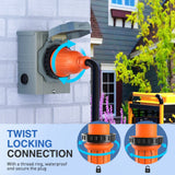 Nilight 30A 50FT Generator Extension Cord Power Inlet Box with Locking Connector 125/250V 7500W 10 Gauge STW ETL Listed 4 Prong L14-30P L14-30R Cable for RV Outdoor Use, view 4