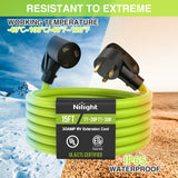 Nilight 15FT 30 Amp RV Extension Cord 125V Heavy Duty 10/3 Gauge Pure Copper STW Wire UL ETL Listed 3 Prong TT-30P TT-30R Weatherproof Suit for Camper Caravan Trailer Bright Green, view 5