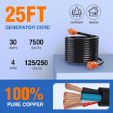 Nilight 30 Amp 25FT Generator Extension Cord 125/250V 7500 Watt Heavy Duty 10 Gauge Pure Copper STW Wire ETL Listed 4 Prong L14-30P L14-30R Cable for RV Camper Outdoor Use, view 5