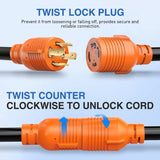 Nilight 30 Amp 25FT Generator Extension Cord 125/250V 7500 Watt Heavy Duty 10 Gauge Pure Copper STW Wire ETL Listed 4 Prong L14-30P L14-30R Cable for RV Camper Outdoor Use, view 6