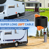 Nilight 30 Amp 25FT RV Extension Cord 125V Heavy Duty 10 Gauge Pure Copper STW Wire UL ETL Listed 3 Prong TT-30P TT-30R 30F/30M Weatherproof Suit for Camper Caravan Trailer, view 4