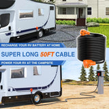 Nilight 30 Amp 50FT RV Extension Cord 125V Heavy Duty 10 Gauge Pure Copper STW Wire UL ETL Listed 3 Prong TT-30P TT-30R 30F/30M Weatherproof Suit for Camper Caravan Trailer, view 4