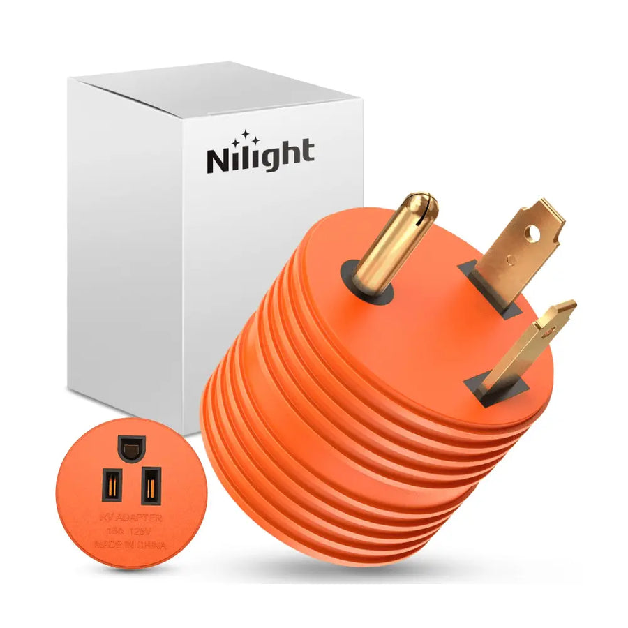 Nilight 30Amp Male to 15Amp Female RV Adapter Plug