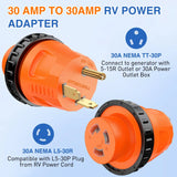 Nilight 30Amp Male to 30Amp Twist Lock Female RV Power Adapter, view 2