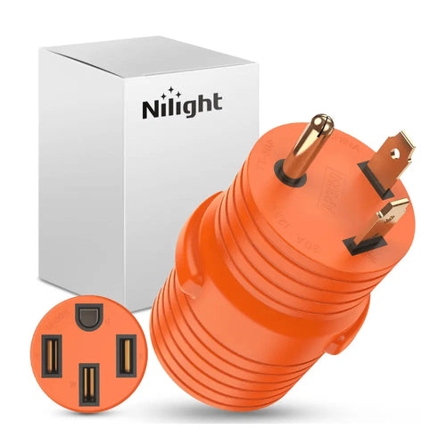 Nilight 30Amp Male to 50Amp Female RV Power Adapter 3Prong