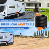 Nilight 30 Amp 100FT RV Extension Cord 125V Heavy Duty 10 Gauge Pure Copper STW Wire UL ETL Listed 3 Prong TT-30P TT-30R 30F/30M Weatherproof Suit for Camper Caravan Trailer, view 4