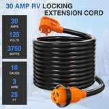 Nilight 30 Amp 25FT RV Locking Extension Cord 125V Heavy Duty 10 Gauge Pure Copper STW Wire ETL Listed 3 Prong TT-30P L5-30R 30F/30M Weatherproof Suit for Camper Trailer, view 5