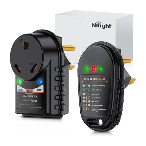 Nilight 30Amp RV Surge Protector & 30Amp Circuit Tester