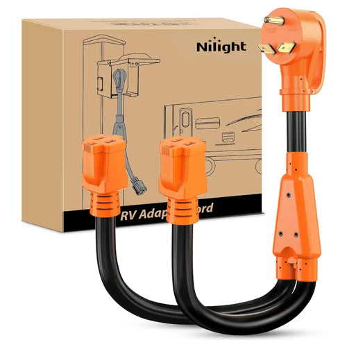 Nilight 30Amp to Two 15Amp RV Y Splitter Adapter Cord