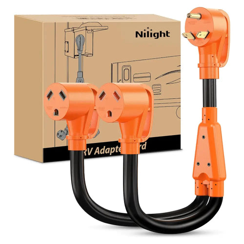 Nilight 30AMP To Two 30AMP RV Y Splitter Adapter Cord