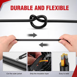 Nilight 30FT 14AWG 3 Conductor Electrical Wire Tinned Oxygen Free Copper Red Black Yellow 3 Wires Parallel 600V DC Flexible PVC Case Extension Cords for LED Strips Lamps Lighting, view 6