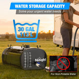 Nilight 30Gal/113L Water Storage Bladder RV Potable Water Bladder Tank 1000D PVC Foldable Collapsible Water Storage Containers for RV Truck Bed Camping Garden Irrigation Emergency Water Use Black, view 3