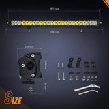 Nilight 30 inch 120W 14400LM Slim Built-in EMC Osram P8/5W Chips Spot Flood Led Light Bar, view 2