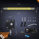 Nilight 30 inch 240W 24800LM Anti-Glare Built-in EMC Spot Flood Led Light Bar | 14AWG DT Wire, view 3