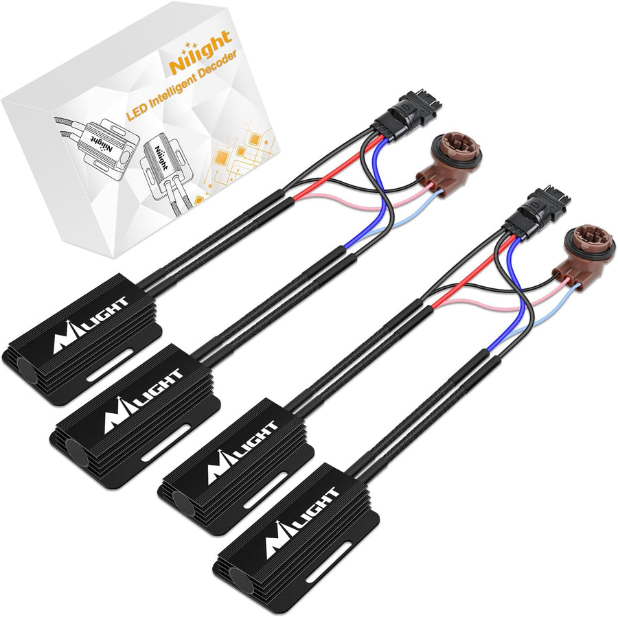 Nilight 3157B LED CANbus Decoder Turn Signal Anti-Flicker Resistor | Helps Reduce Hyper Flash, Flickering and Dashboard Error Warnings, Pack of 2