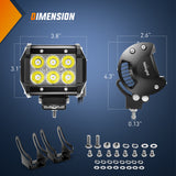 Nilight 32 Inch 180W Spot Flood Combo Led Light Bar 2Pcs 18W 4Inch Spot LED Pods Driving Off Road Lights with 14AWG Wiring Harness Kit-3 Leads for Van Car Pickup Golf Cart ATV UTV SUV Truck Boat, view 3