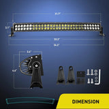 Nilight 32 Inch 180W 11675LM Double Row Black Curved Spot Flood LED Light Bar | 16AWG Wire 5Pin Switch, view 2
