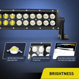 Nilight 32 Inch 180W 11675LM Double Row Black Curved Spot Flood LED Light Bar | 16AWG Wire 5Pin Switch, view 3