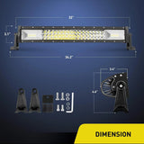 Nilight 32 Inch 378W 37800LM Triple Row Spot Flood LED Light Bar, view 2