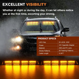 Nilight 32LED Amber Emergency Dash Strobe Lights with Controller Suction Cups, view 3