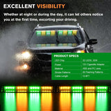 Nilight 32LED Amber Green Emergency Dash Strobe Lights with Controller Suction Cups, view 3