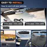 Nilight 32LED Amber Green Emergency Dash Strobe Lights with Controller Suction Cups, view 4