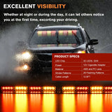 Nilight 32LED Amber Red Emergency Dash Strobe Lights with Controller Suction Cups, view 3