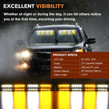 Nilight 32LED Amber White Emergency Dash Strobe Lights with Controller Suction Cups, view 3