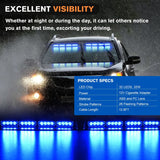 Nilight 32LED Blue Emergency Dash Strobe Lights with Controller Suction Cups, view 3
