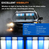 Nilight 32LED Blue White Emergency Dash Strobe Lights with Controller Suction Cups, view 3