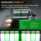 Nilight 32LED Green White Emergency Dash Strobe Lights with Controller Suction Cups, view 3