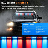 Nilight 32LED Red Blue Suction Cups Emergency Dash Strobe Lights, view 3