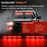 Nilight 32LED Red Emergency Dash Strobe Lights with Controller Suction Cups, view 3
