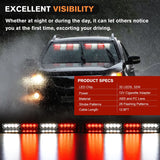 Nilight 32LED Red White Emergency Dash Strobe Lights with Controller Suction Cups, view 3