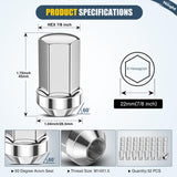 Nilight 32PCS M14x1.5 Lug Nuts Compatible with 2012+ RAM 2500 3500 | for 2008+ Chevy Silverado/GMC Sierra 2500 3500 One-Piece Solid Chrome Steel Aftermarket Wheel Nuts Replace, view 2