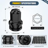 Nilight 32PCS M14x1.5 Lug Nuts Compatible with 2017-2025 Ford F250/F350 | Closed End Mag Seat One-Piece Solid Black Steel OEM Factory Wheel Nuts Replace, view 2
