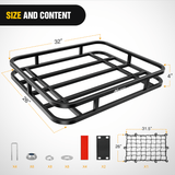 Nilight 32 x 26 x 4 Inch RV Bumper Mounted Cargo Rack Carrier with Net Fits 4-inch or 4-1/2-inch Bumpers, view 3