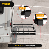 Nilight 32 x 26 x 4 Inch RV Bumper Mounted Cargo Rack Carrier with Net Fits 4-inch or 4-1/2-inch Bumpers, view 4