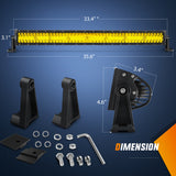 Nilight 33 Inch LED Light Bar 256 LED Chips Yellow Beam Curved Triple Row Fog Light Spot Flood Combo High Power LED Driving Lights Off Road Lights for Trucks SUV UTV ATV Truck Van 4x4 Boat, view 2