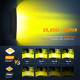 Nilight 33 Inch LED Light Bar 256 LED Chips Yellow Beam Curved Triple Row Fog Light Spot Flood Combo High Power LED Driving Lights Off Road Lights for Trucks SUV UTV ATV Truck Van 4x4 Boat, view 4